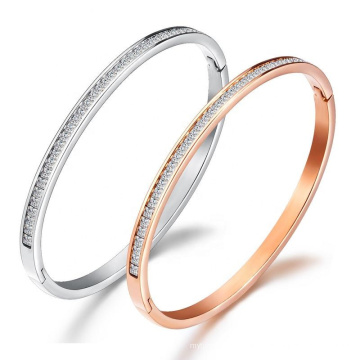 Fashion Diamond 18K Rose Gold Bracelet Jewelry,Fashionable Jewelry  Diamonds Stainless Steel Bangles Bracelet Women